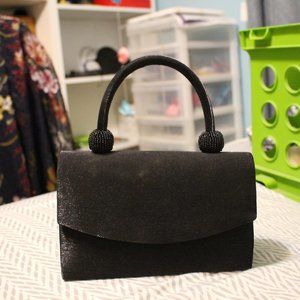 Vintage Black Beaded Velvet Clutch